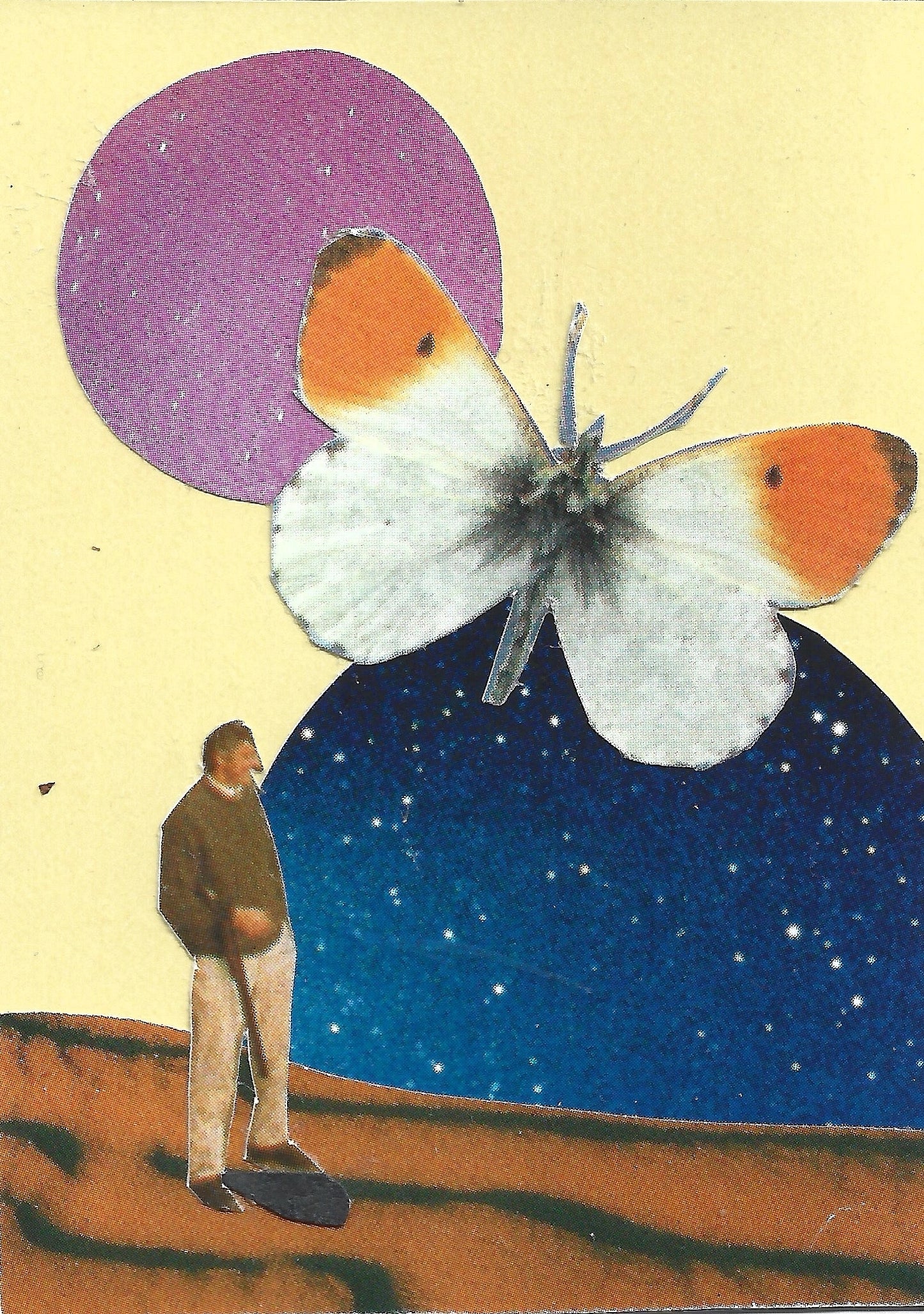 Collage ACEO (Original) - Tiny Guys & Butterflies 1