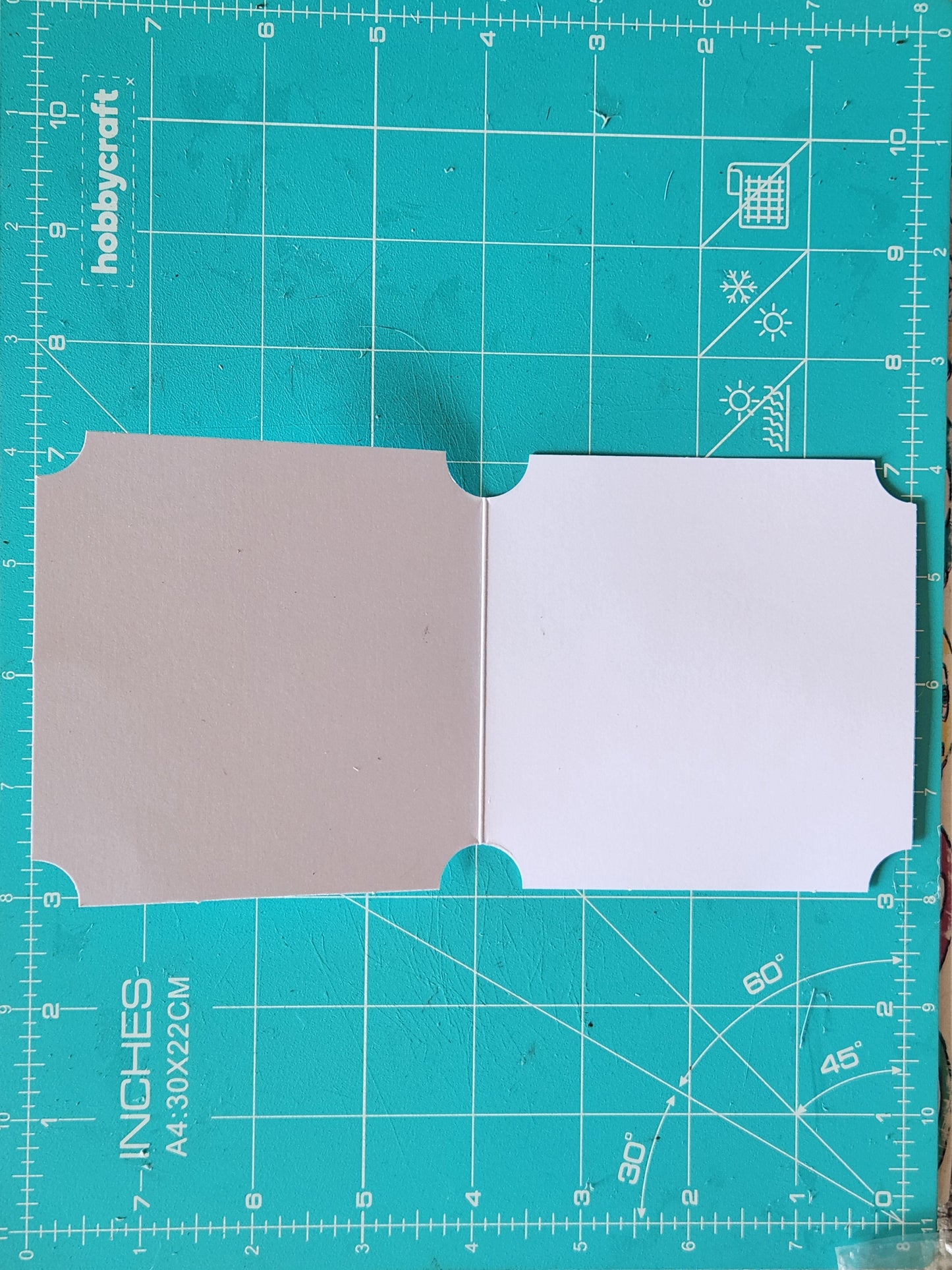 Blank inside of a square white card