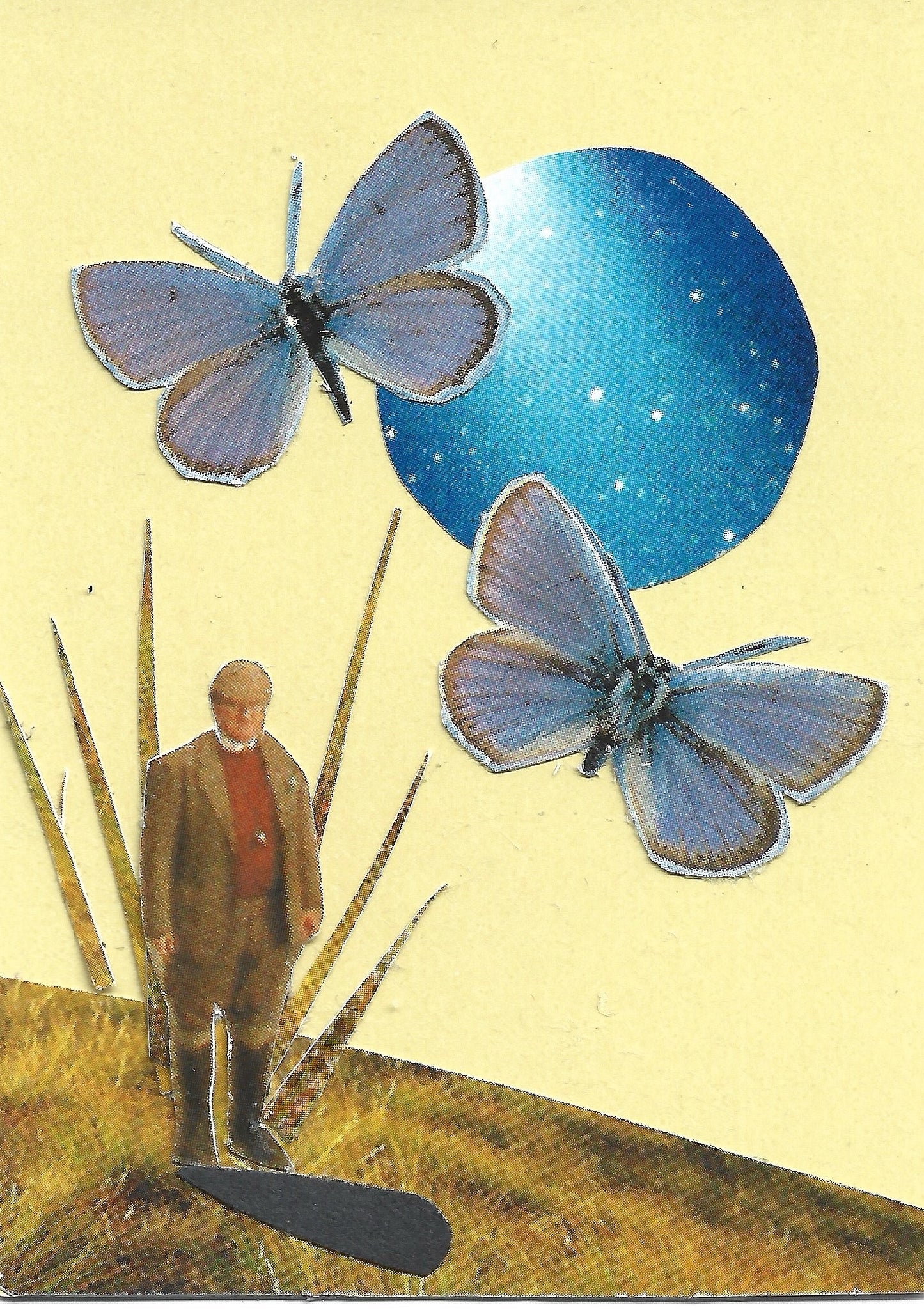 Collage ACEO (Original) - Tiny Guys & Butterflies 2