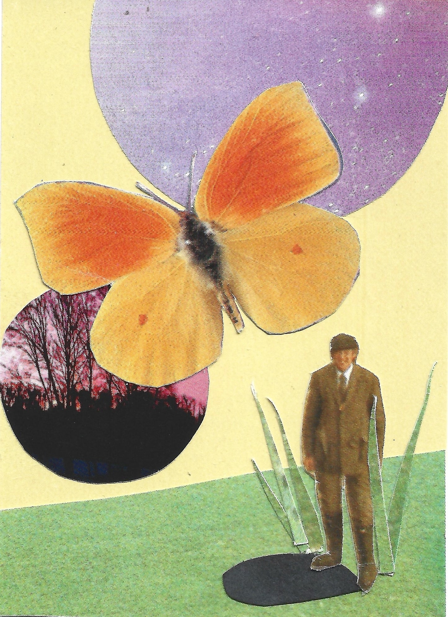 Collage ACEO (Original) - Tiny Guys & Butterflies 3
