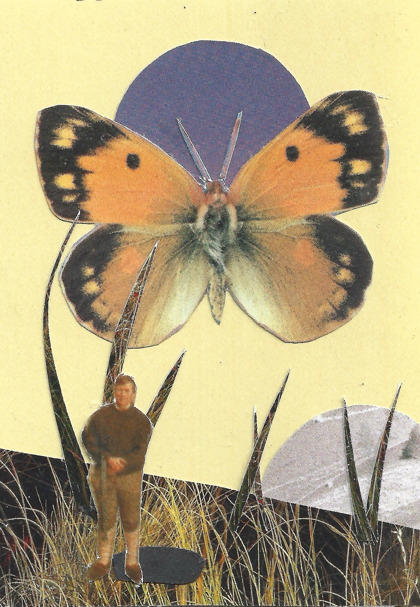Collage ACEO (Original) - Tiny Guys & Butterflies 5